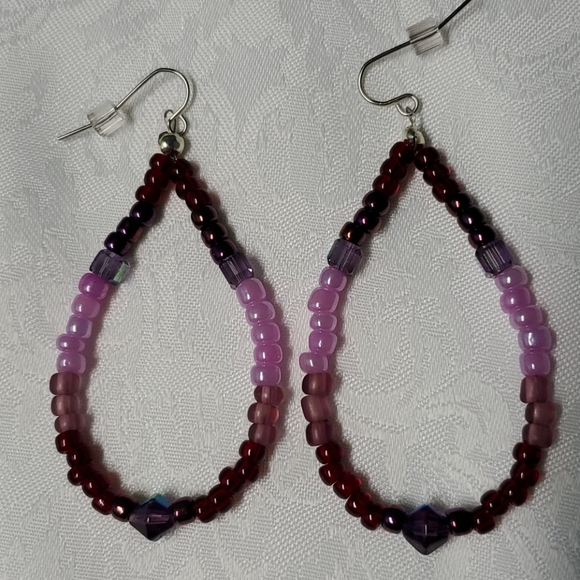 Sterling Silver Pierced Multi Color Earrings - Picture 2 of 2